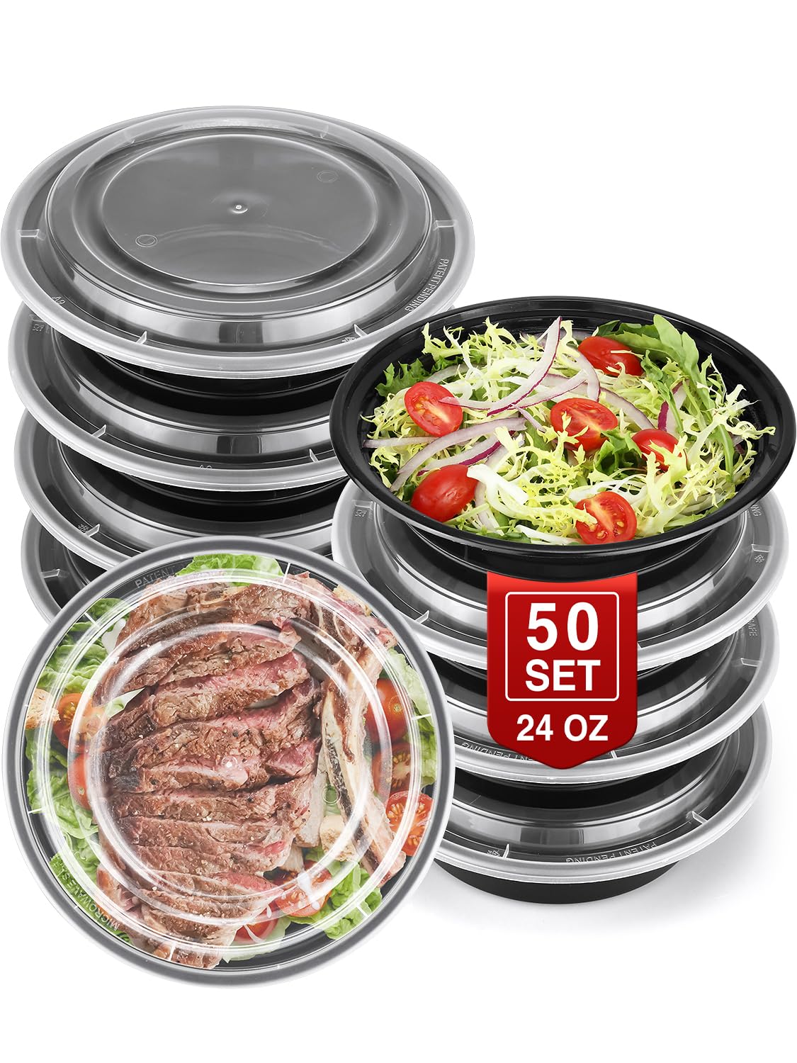 NEEBAKE 24oz meal prep container with leak-proof lid for on-the-go meals