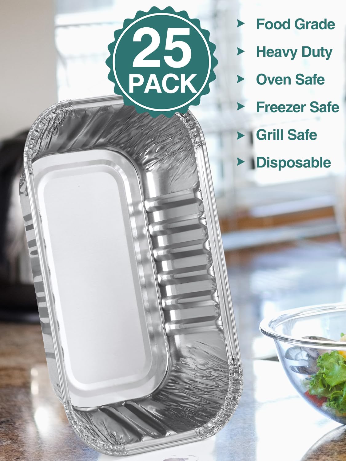 NEEBAKE aluminum loaf pans with lids, ideal for roasting vegetables and baking small loaves