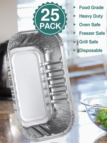 NEEBAKE aluminum loaf pans with lids, ideal for roasting vegetables and baking small loaves