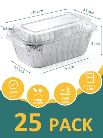 NEEBAKE disposable aluminum loaf pans with lids, oven-safe for hot dishes and easy cleanup