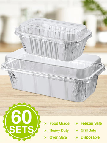 NEEBAKE disposable aluminum pans with durable construction for hot and cold dishes.