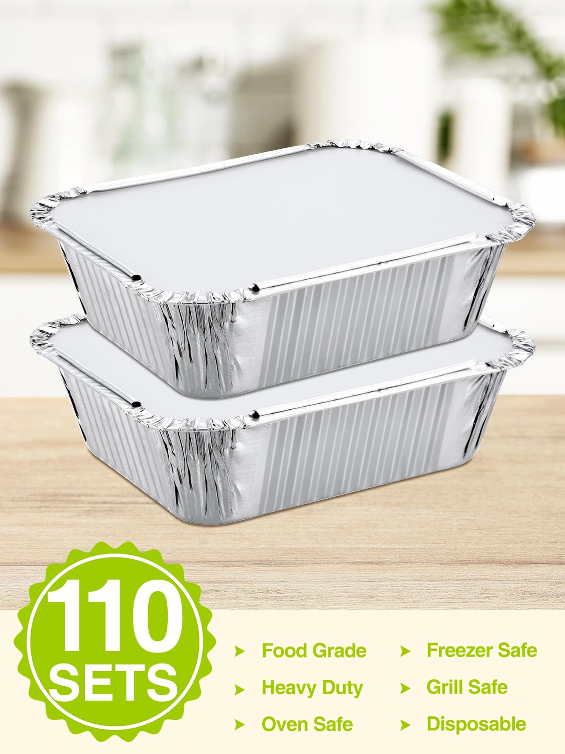 NEEBAKE disposable foil pans with lids ensure mess-free takeout at events