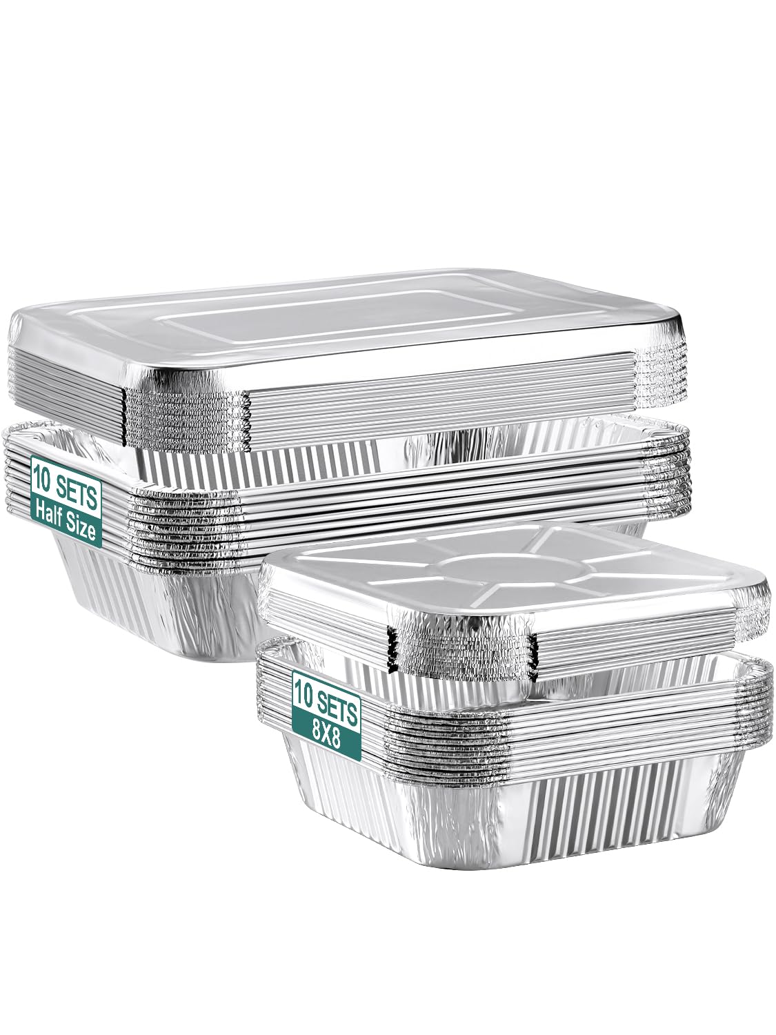 NEEBAKE large foil pan with lid for even cooking and meal prep convenience.