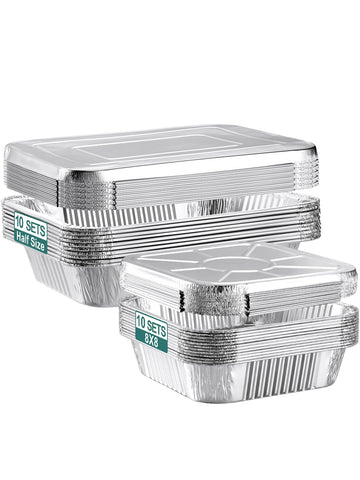 NEEBAKE large foil pan with lid for even cooking and meal prep convenience.
