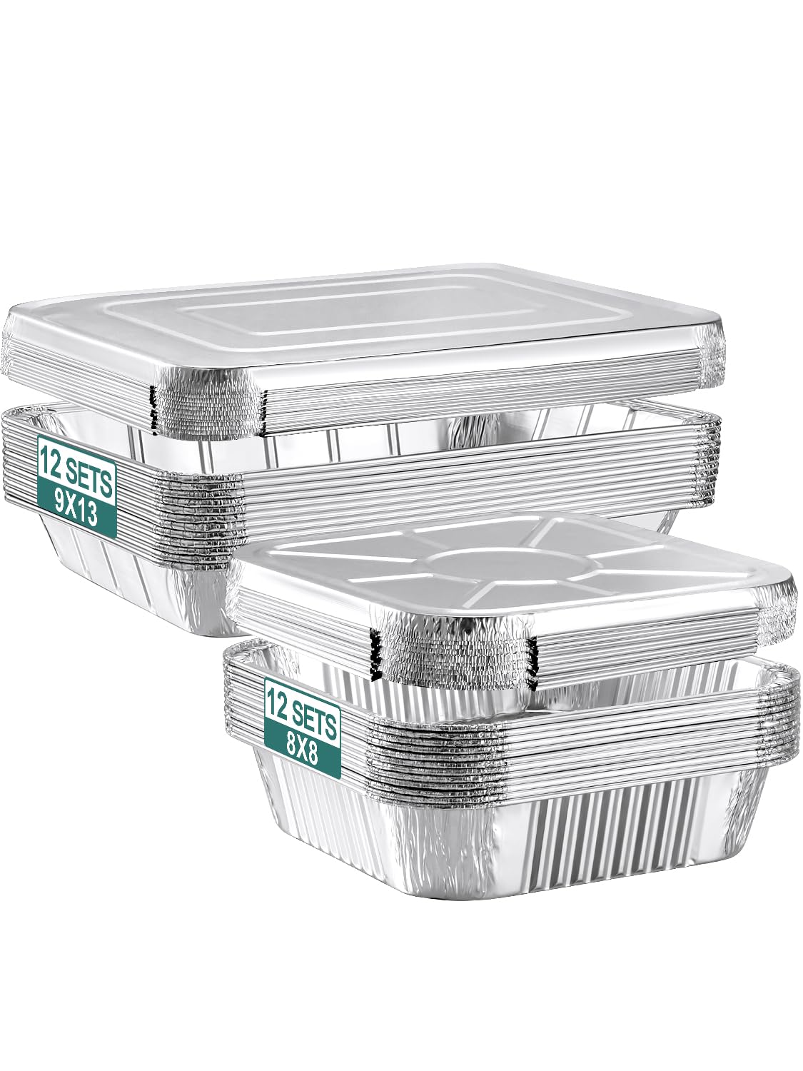 NEEBAKE large 9x13 aluminum pan with lid for even heating and easy serving
