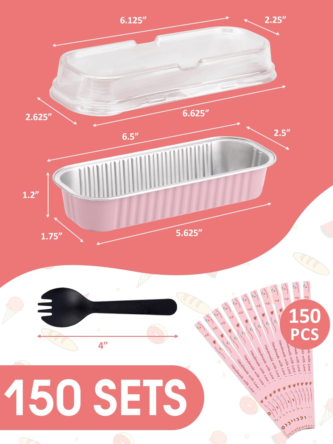 NEEBAKE pink mini loaf pans with lids, ideal for portable baking sessions and cooling.
