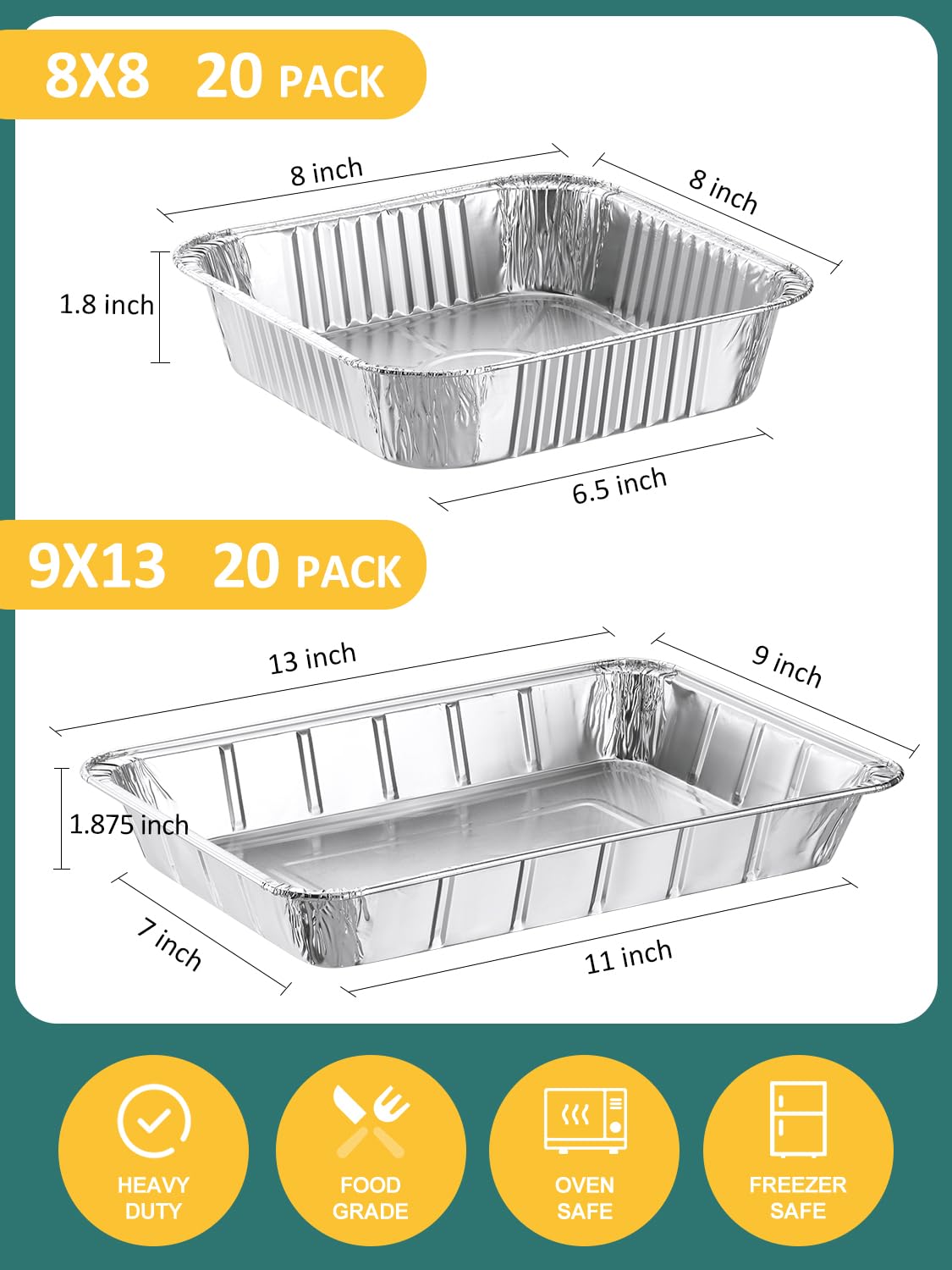 NEEBAKE small 8x8 pan set ideal for individual portions and leftovers.