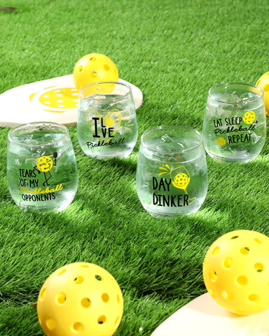 Nefelibata pickleball quote glass highlighting fun sayings for teammates and coaches.