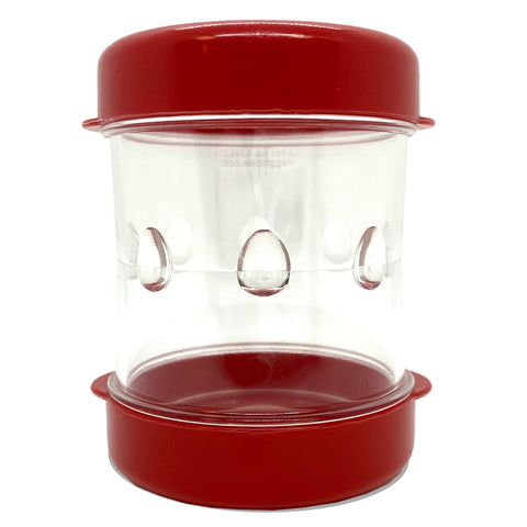 NEGG boiled egg peeler with red cap for quick shell removal.