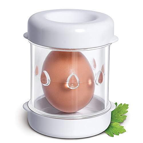 NEGG Boiled Egg Peeler White in use, easy shell removal for quick meal prep.