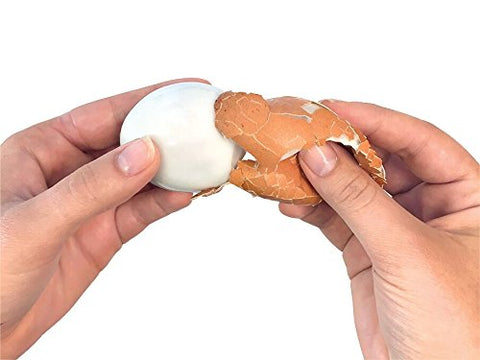 Shake action loosens shell for easy peeling with NEGG peeler.