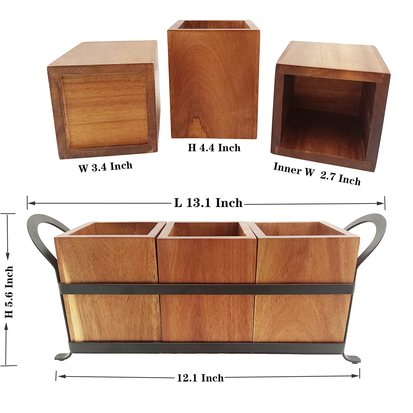 NelyBet flatware caddy with three compartments ideal for prep and serving.