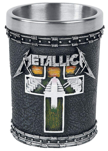 Nemesis Now Metallica Master of Puppets shot glass front view for ornamental display.