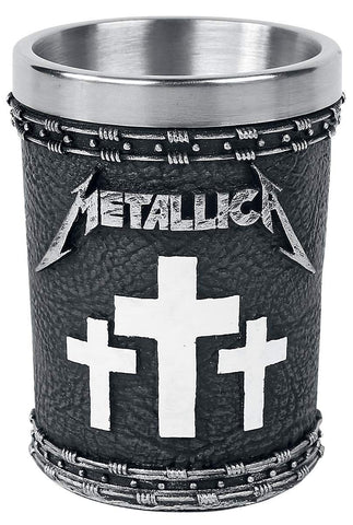 Nemesis Now Master of Puppets shot glass with removable stainless steel insert.
