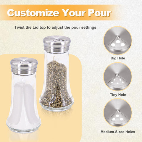 Neodaco shaker lids with three adjustable hole sizes for control.