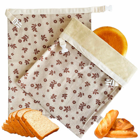 NEOHANA beeswax bread bag open size 12.5x16 preserves crusty sourdough freshness.