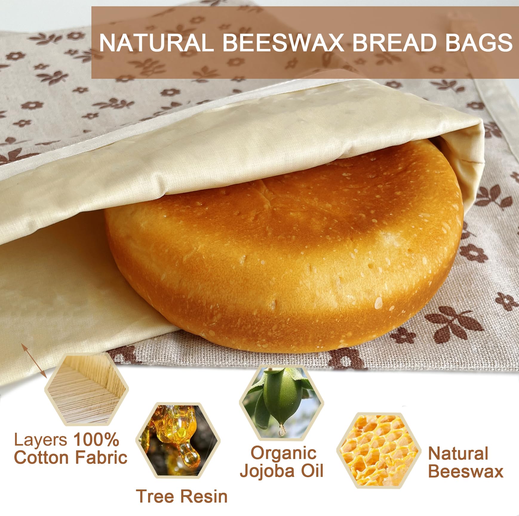 NEOHANA beeswax bread bag inside-out for fast, easy cleaning after baking.