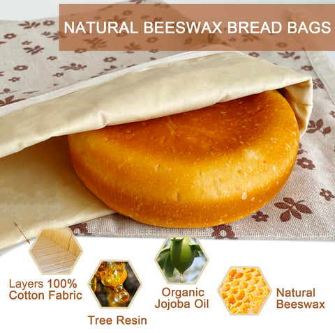 NEOHANA beeswax bread bag inside-out for fast, easy cleaning after baking.