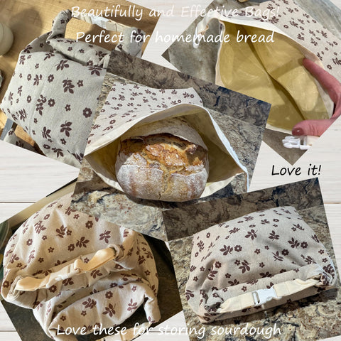 NEOHANA beeswax bread bag with printed design adds eco-friendly style.
