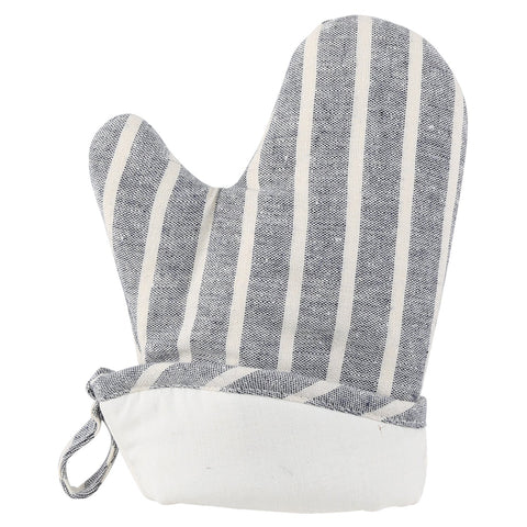 NEOVIVA denim quilted oven mitts, chalk striped Wild Dove pattern for everyday baking