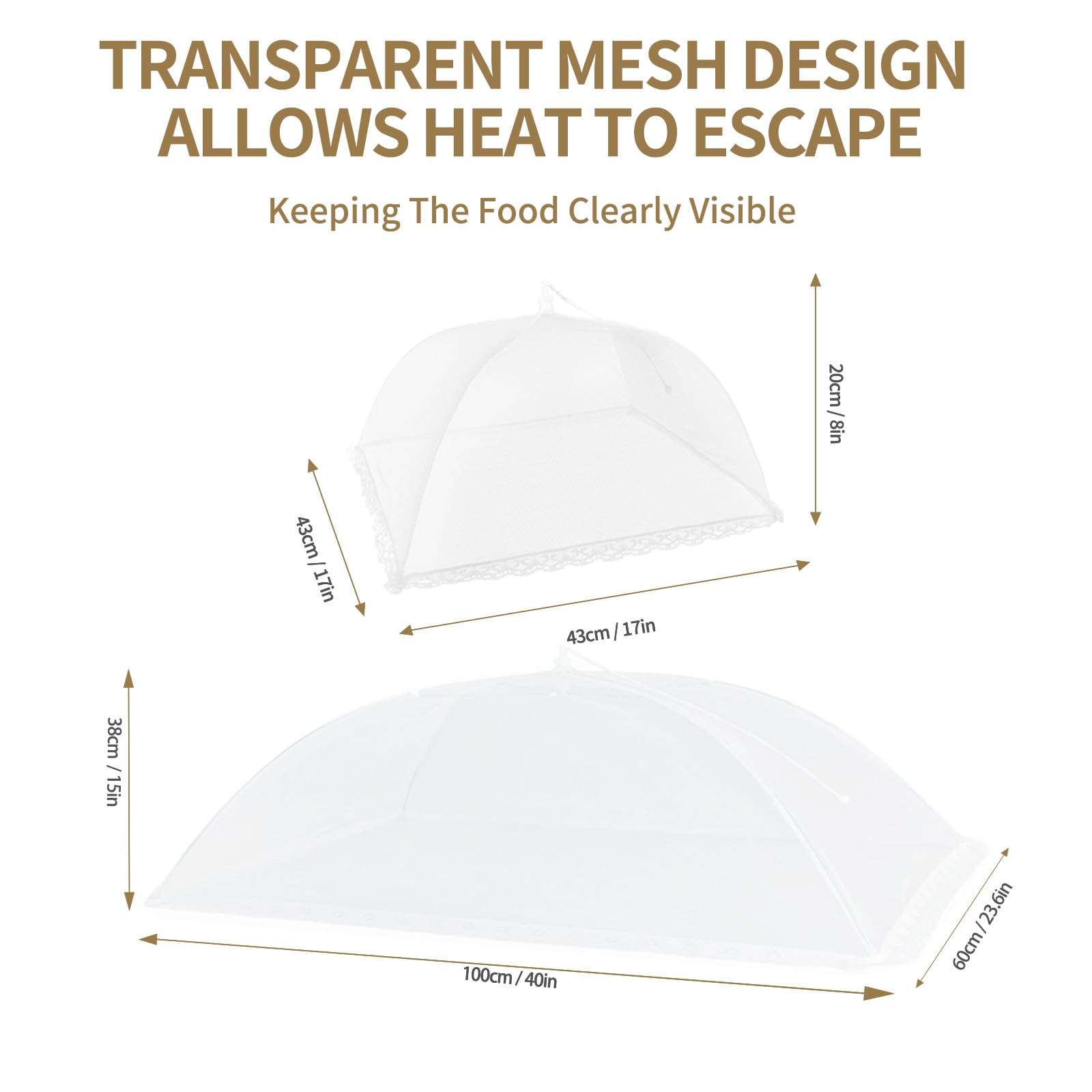 NEPAK large 17x17 inch cover protects food during picnics