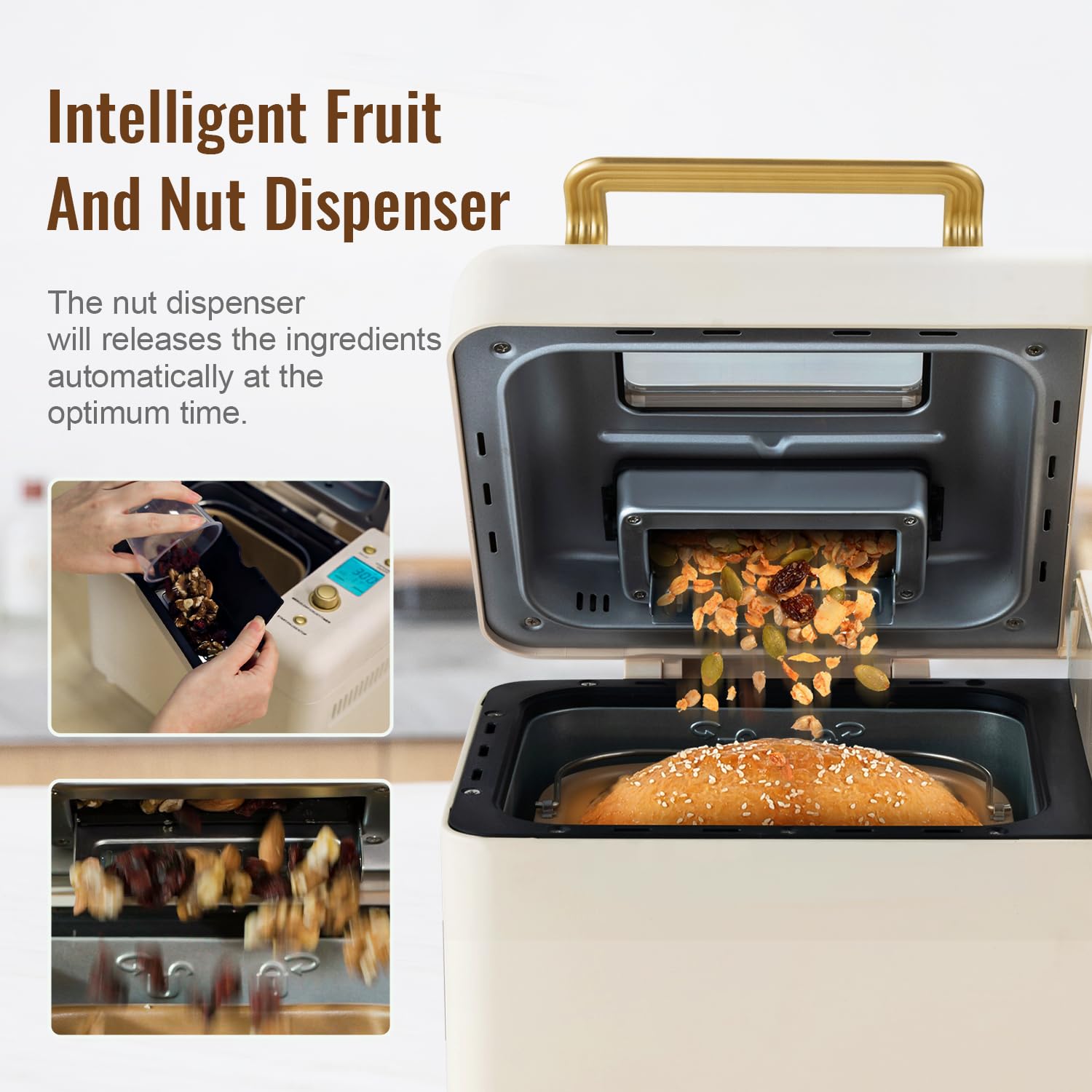 Neretva auto fruit nut dispenser releases mix-ins at the perfect moment