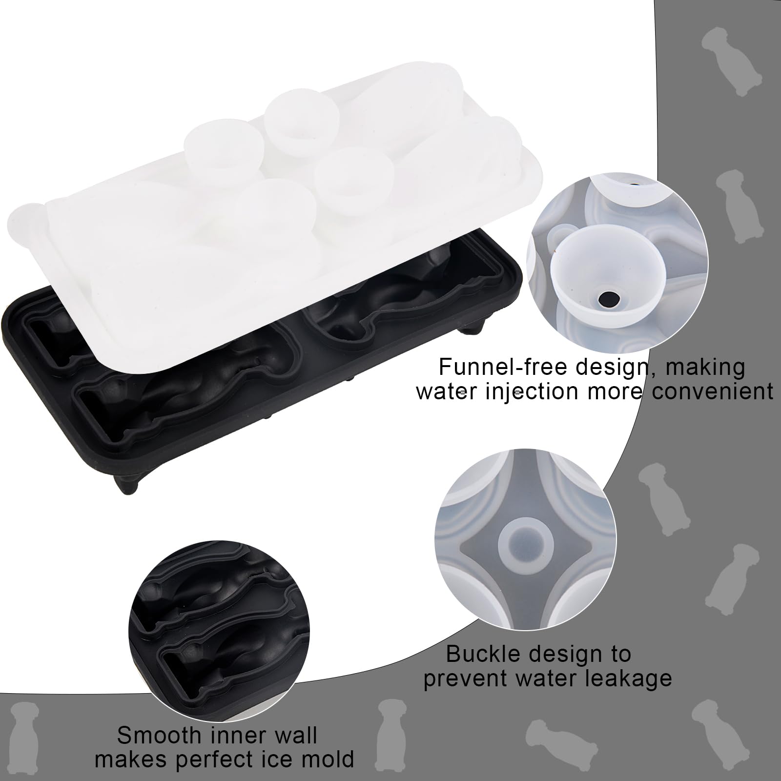 Nerien Stackable Labrador ice tray with lid keeps freezer organized