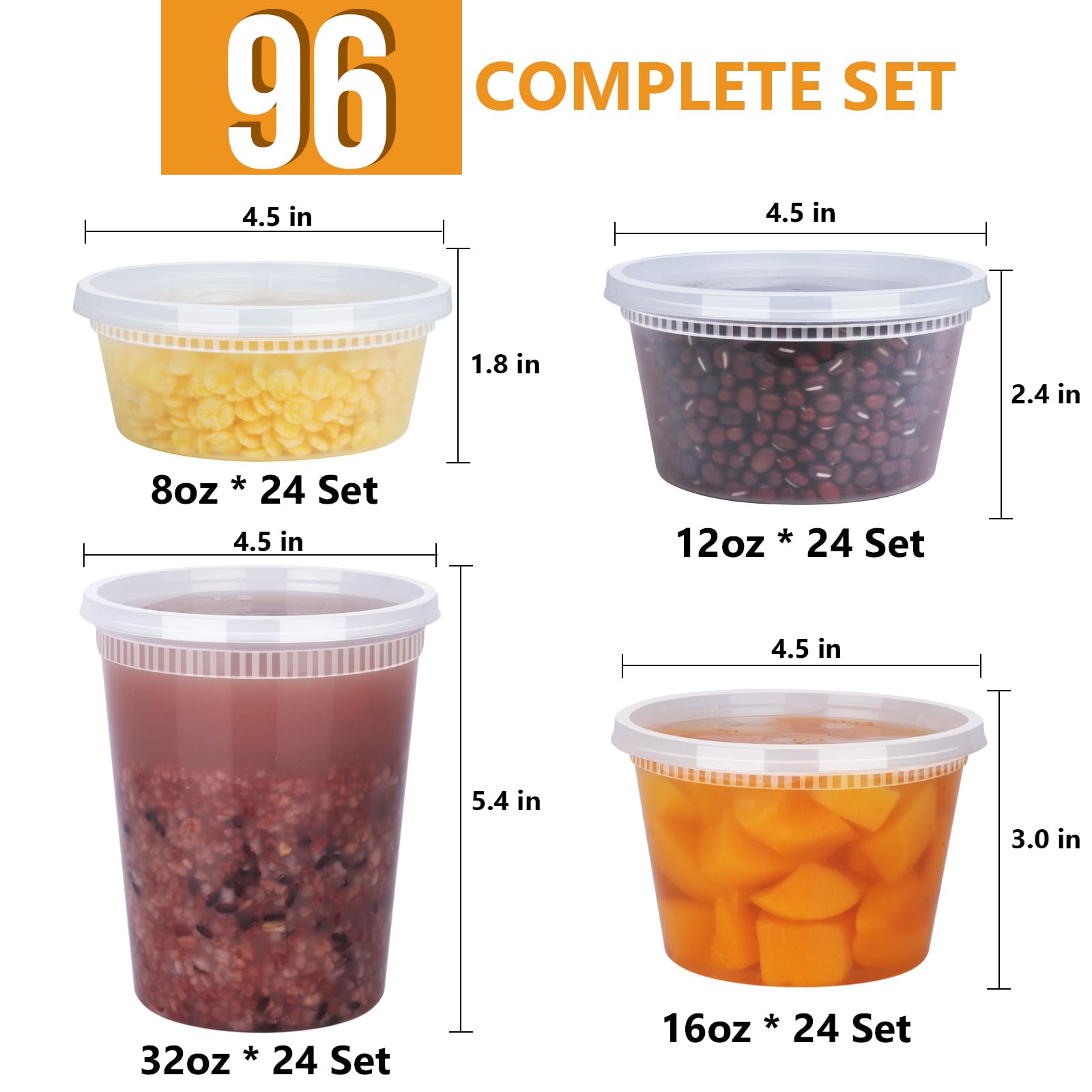 NESCCI 16oz deli container with lid closed for meal prep portions