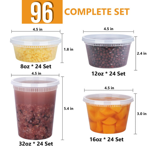 NESCCI 16oz deli container with lid closed for meal prep portions