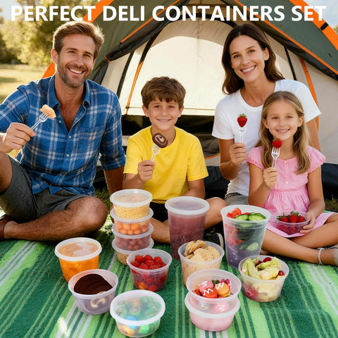 NESCCI 8oz deli container with lid closed ideal for snacks