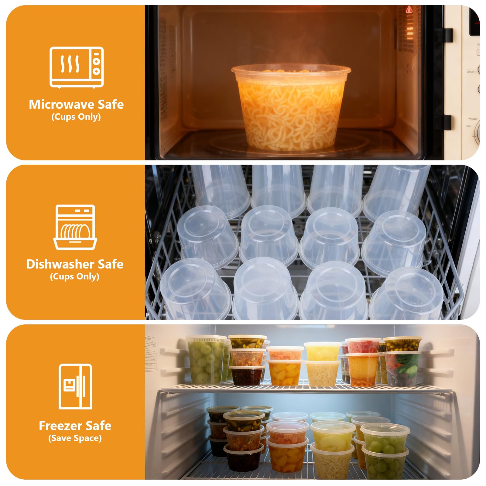 NESCCI deli containers in freezer for cold storage