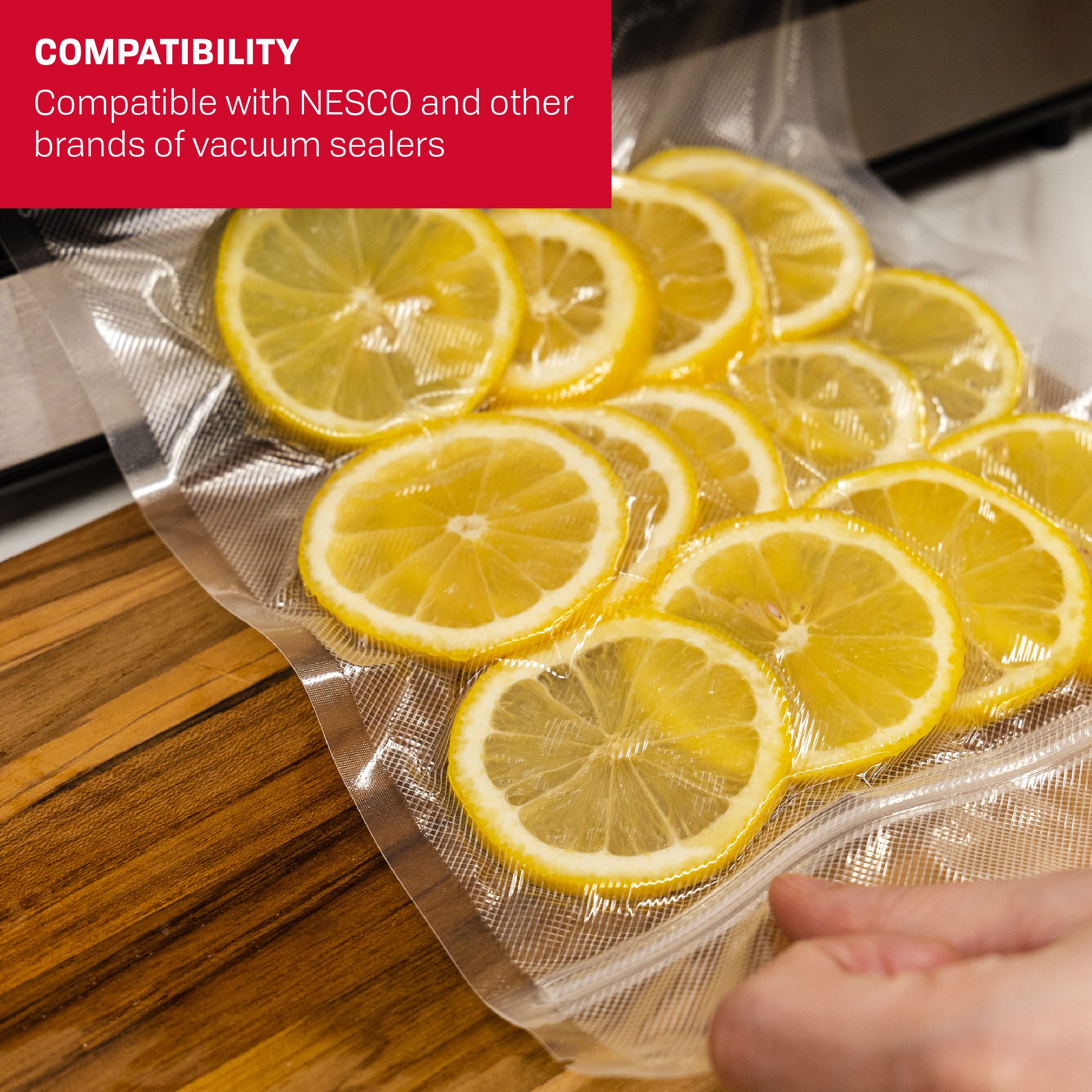 NESCO crossvent-liquid-protection bags protect liquids during sealing.