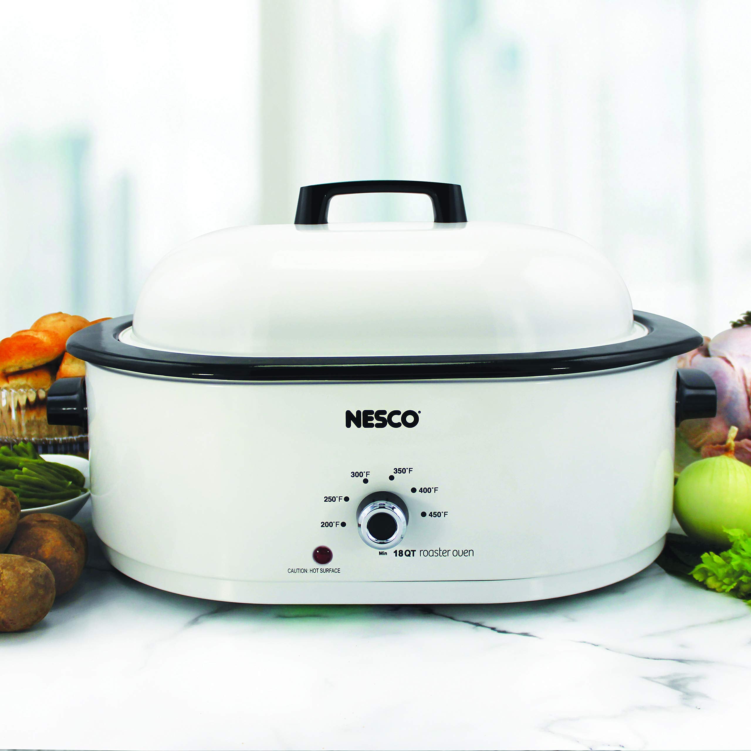 Circle of Heat element emphasized for even cooking in the Nesco roaster