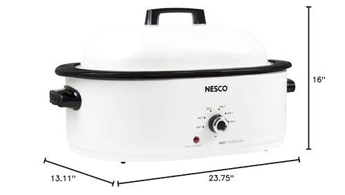 Rack with lift-out handles on the Nesco roaster for easy serving