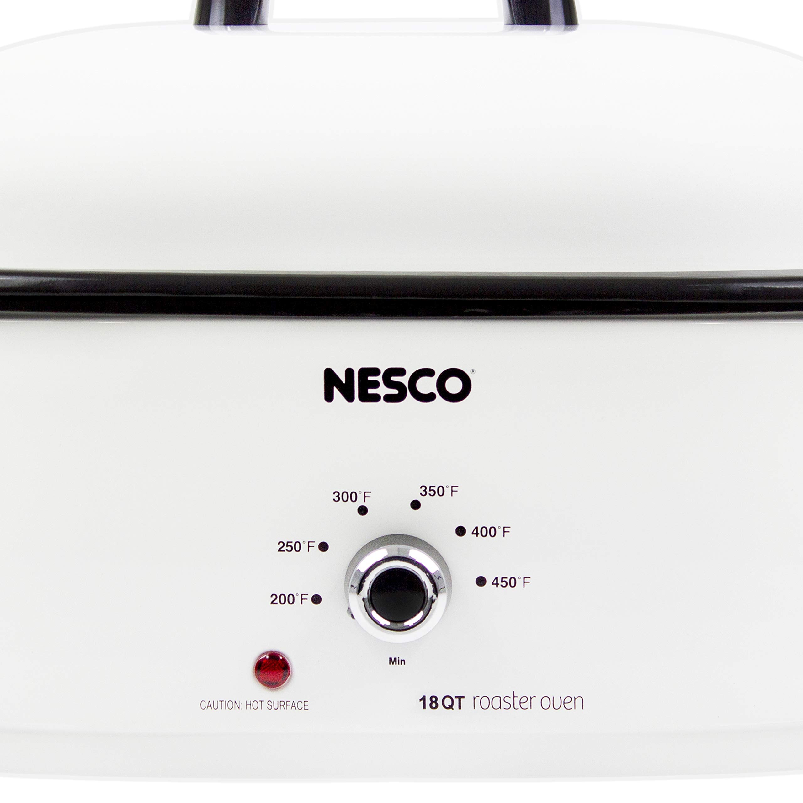 Close-up of the thermostat on the Nesco MWR18-14 for versatile cooking