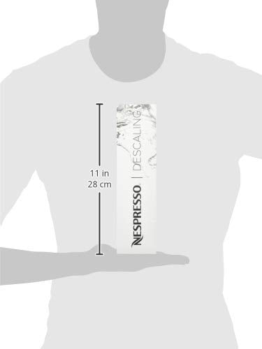 Packaging close-up highlighting compact descaling solution for home use.