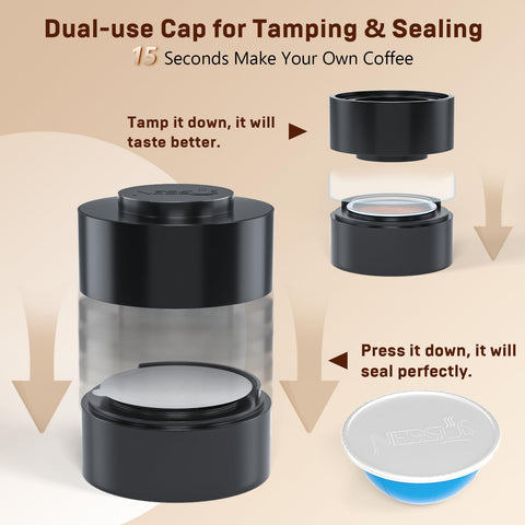 NESSUS Vertuo foil seals provide airtight freshness and secure adhesion.