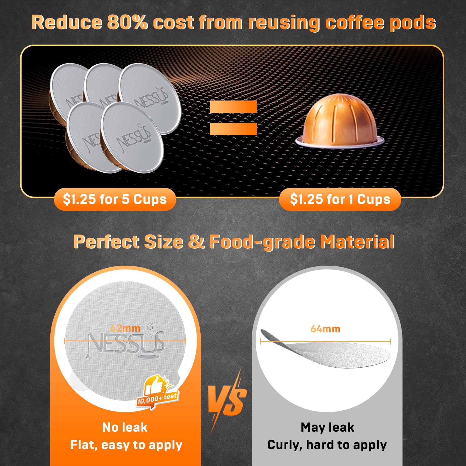 NESSUS Vertuo pod holder and brush aid efficient, mess-free refilling.