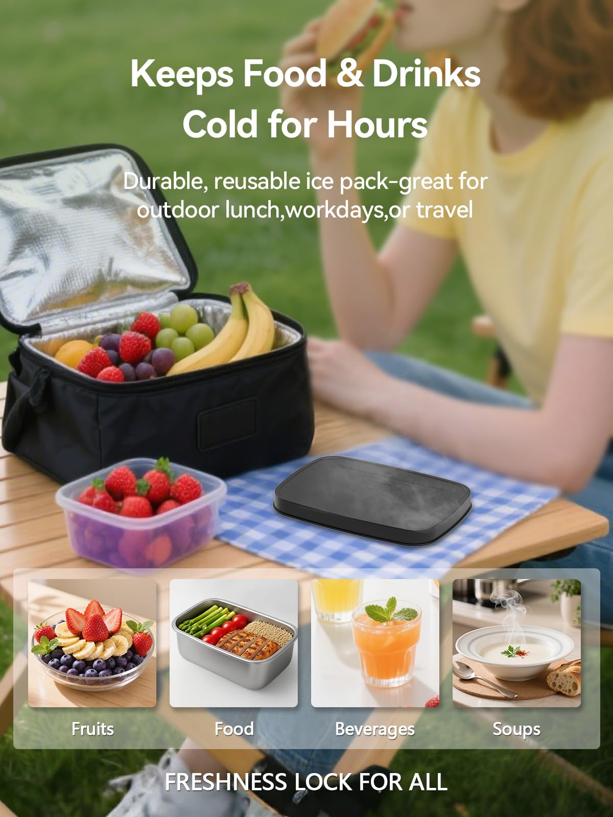 NestDin lunch box showing adjustable heating time and preset function for meals.