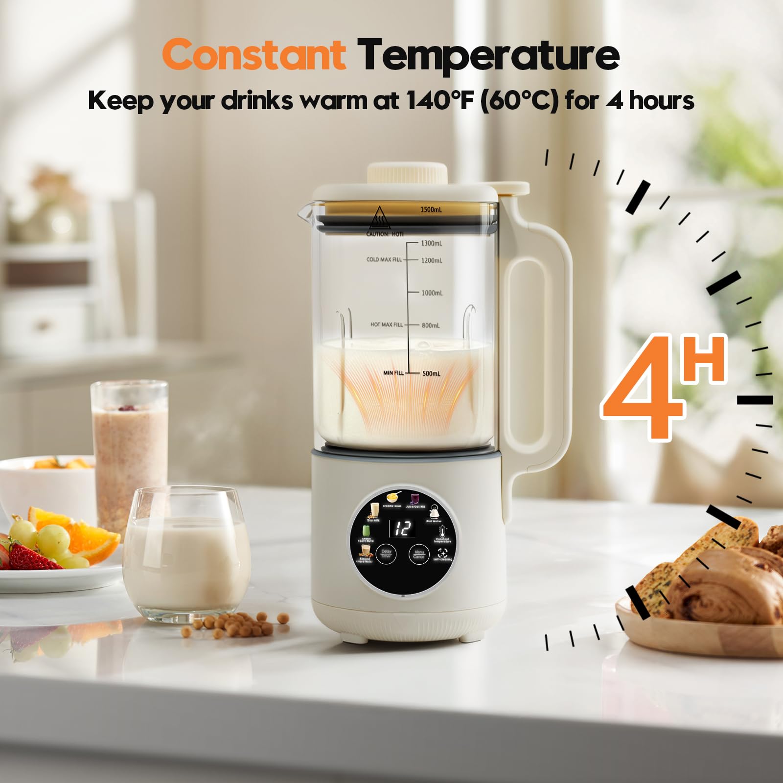 NestEase constant temperature control keeps beverages at the ideal warmth.