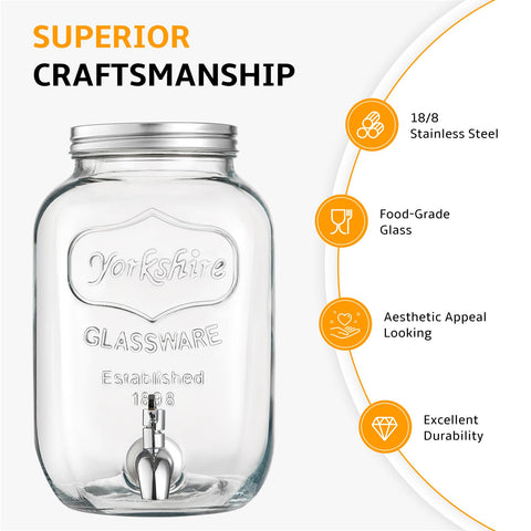 NETANY 18/8 stainless steel spigot provides rust-free dispensing.