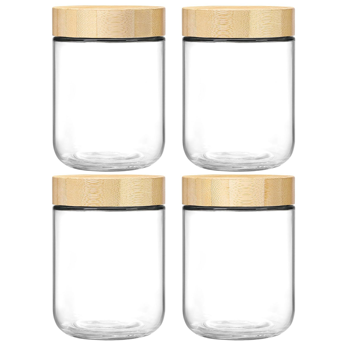 NETANY 4-pack 16oz jars with airtight lids for meal prep