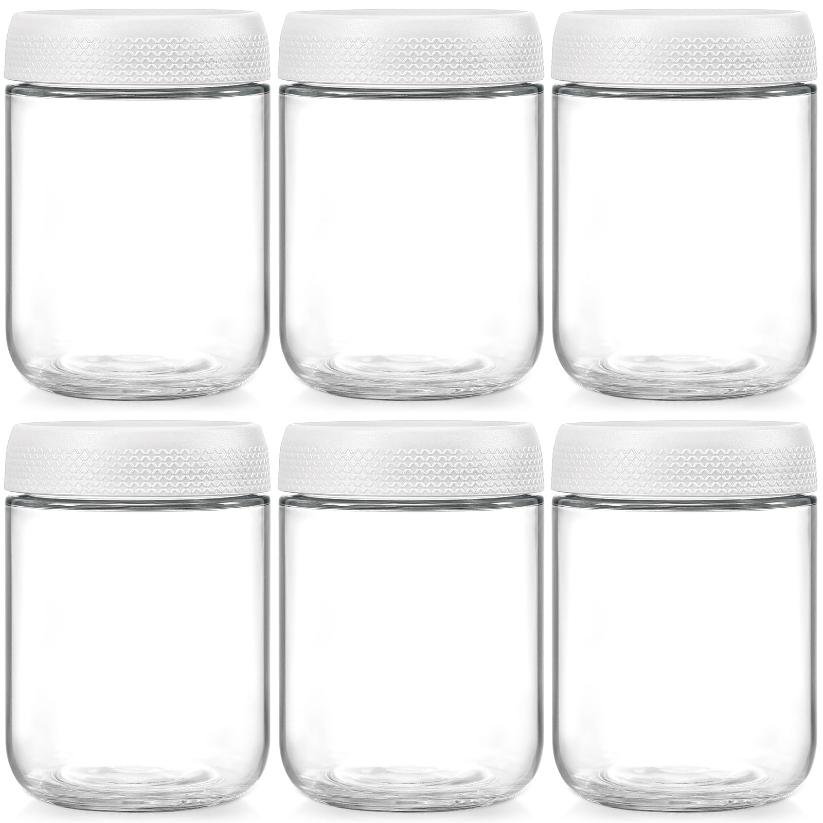 NETANY 6-pack glass jars with airtight lids for fresh, leak-free storage