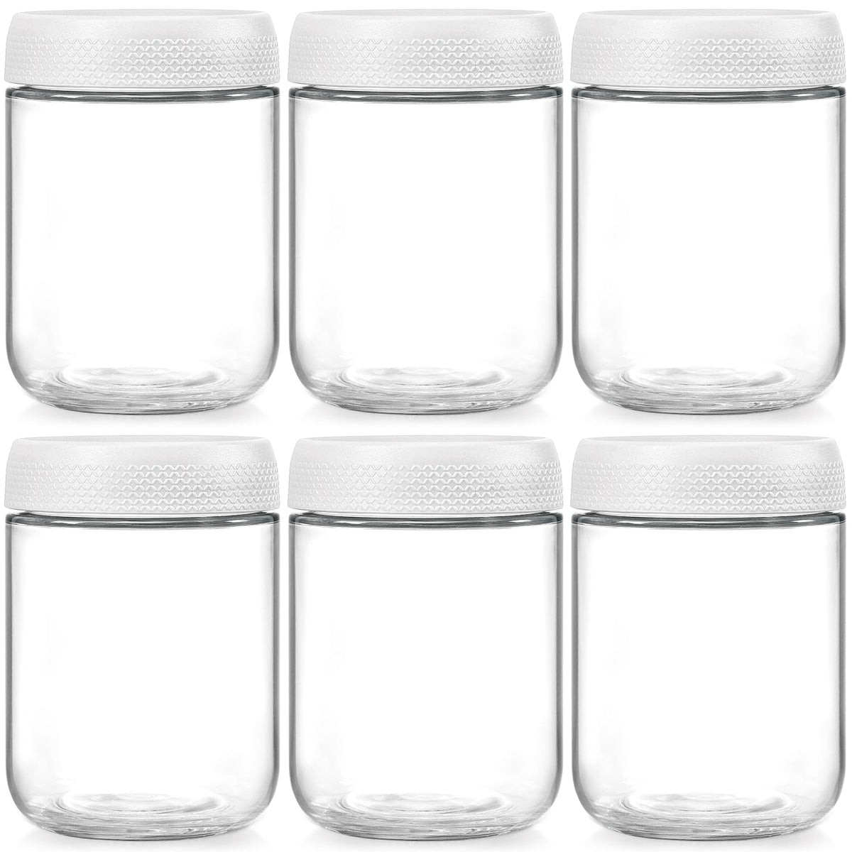 NETANY 6-pack glass jars with airtight lids for fresh, leak-free storage