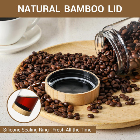 NETANY bamboo lid glass jar delivers sustainable storage with natural beauty.