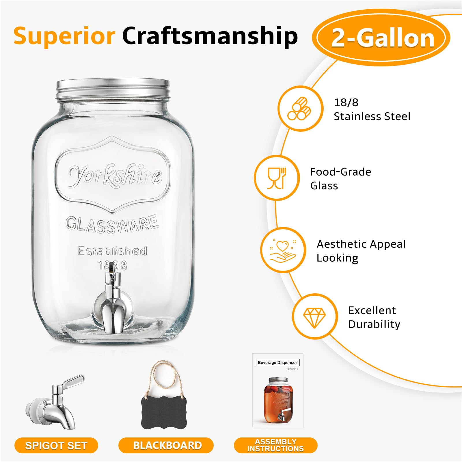 NETANY blackboard label included for easy beverage labeling