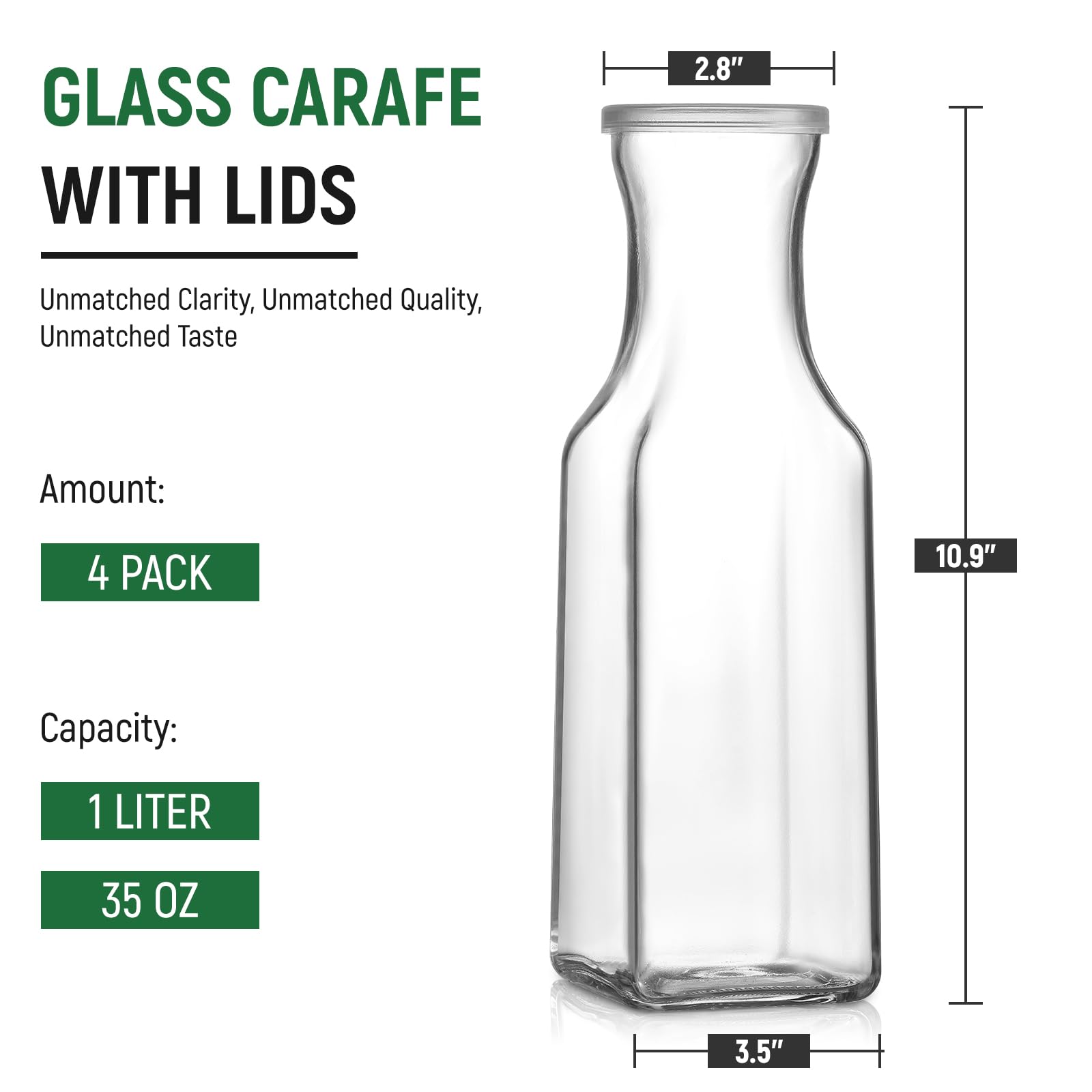 NETANY clear 1-liter glass pitcher suitable for various beverages.