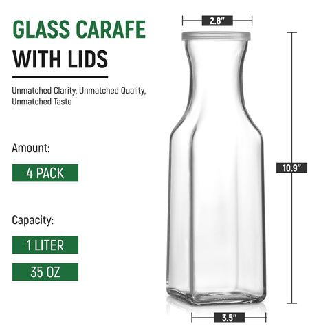 NETANY clear 1-liter glass pitcher suitable for various beverages.