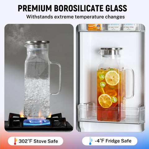 NETANY durable borosilicate glass handles hot and cold beverages