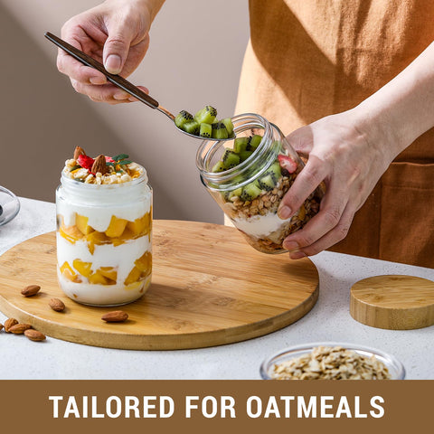 NETANY glass container for yogurt, snacks, and desserts